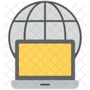 Internet Server In Linea Icon