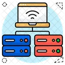 サーバーホスティング、データサーバー、データベース アイコン