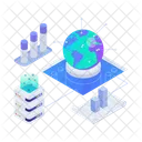 Server Global Analytics Big Data Icon