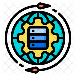 Server Management Icon - Download in Colored Outline Style
