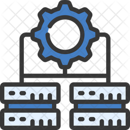 Server Management Icon - Download in Colored Outline Style