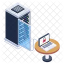 Laptop Aufbewahrung Sichere Aufbewahrung Server Hosting Symbol