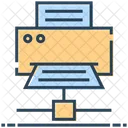 Server Printer Hosting Paper Icon