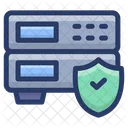サーバー保護、データセンター保護、データサーバーの安全性 アイコン