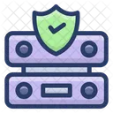 サーバー保護、データセンター保護、データサーバーの安全性 アイコン