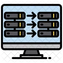 Server Transfer Data Storage Monitor Icon