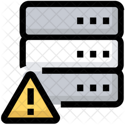 Server Warning Icon - Download In Colored Outline Style