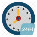 Service Complet Vingt Quatre Heures Horloge Icône