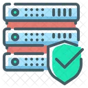 Servidor Verificado Banco De Dados Verificado Rack De Servidor Ícone