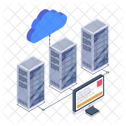 Servidores de datos en la nube  Icono