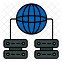 Rede De Servidor Global Data Centers Globais Servidor De Navegador Ícone