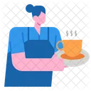 Serving Coffee Female Barista Barista Icon