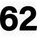 Sesenta Y Dos Numeros Numerico Icono