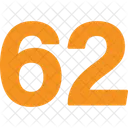 Sesenta Y Dos Numeros Numerico Icono