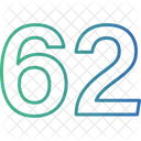 Sesenta Y Dos Numeros Numerico Icono