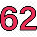 Sesenta Y Dos Numeros Numerico Icono