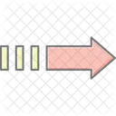 Icone De Cor Linear De Seta Para A Direita Ícone