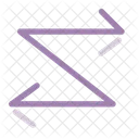 Seta Em Ziguezague Ziguezague Seta Ícone