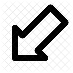 Seta para baixo à esquerda  Ícone