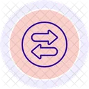 Icone De Circulo De Cor De Seta Reversa Icon