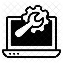 Setting, wrench tools with laptop  Icon