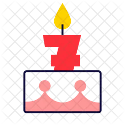 Seven Birthday Cake  Icon