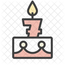 Seven Birthday Cake  Icon
