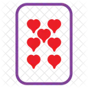 Seven Of Hearts Poker Card Casino Icon