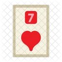 Seven Of Hearts Poker Card Casino Icon