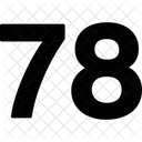Seventy Eight Numbers Numeric Icon