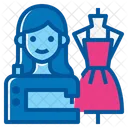 Sewing Sew Woman Activity Lifestyle Dress Costume Icon
