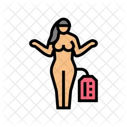 Sex Doll Icon Download in Colored Outline Style