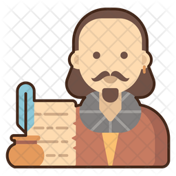 Shakespeare Icon Download In Colored Outline Style