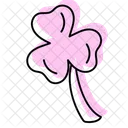 Shamrock Color Shadow Thinline Icon Symbol