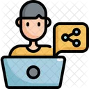 Share Laptop Working Icon