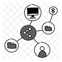 Black Monochrome Share Project Illustration Illustration Share Network Icon