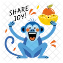 Share Joy Monkey Animal Icon