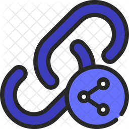 Share Link Icon - Download in Colored Outline Style