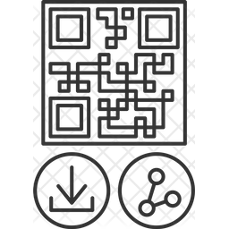 Share Qr Code Icon - Download in Line Style