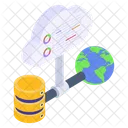 World Database Global Cloud Global Data Storage Icon