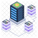 연결된 서버 공유 호스팅 공유 데이터 센터 아이콘