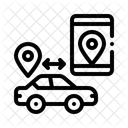 Shared Ride Route Carpooling Transport Icon