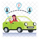 Sharing Ride Sharing Car Carpooling Icon