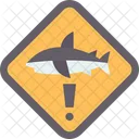 Shark Warning Sea Icon