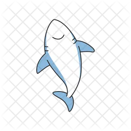 Shark flat icon on white background for web  Icon