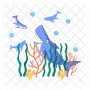 Whale Ocean Fish Icon