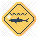 Shark Warning Vacation Icon