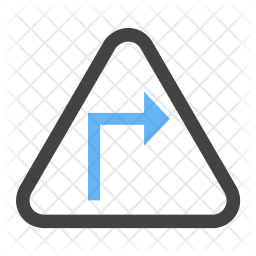 Sharp right turn Icon - Download in Colored Outline Style