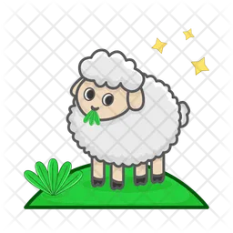 Sheep are eating grass  Icon