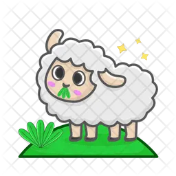 Sheep are eating grass  Icon